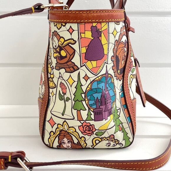 Disney Dooney & Bourke Beauty and the Beast Stained Glass Small Shopper Tote Bag - Picture 6 of 15